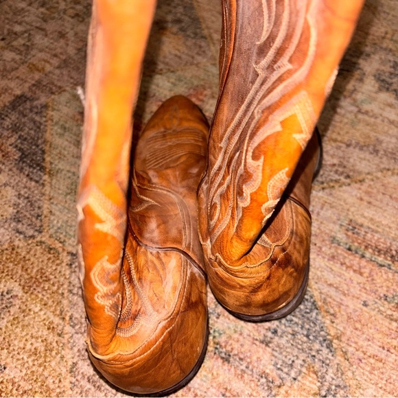 Tony Lama Vintage Cheyenne Saddle men’s 11D leather cowboy boots Western 6124 main image 6
